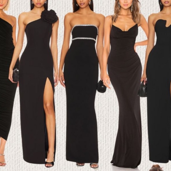 Lovers + Friends Dresses & Skirts - BEST NWT Lovers and Friends x Rachel Cosette Gown Maxi Dress Black Rhinestone